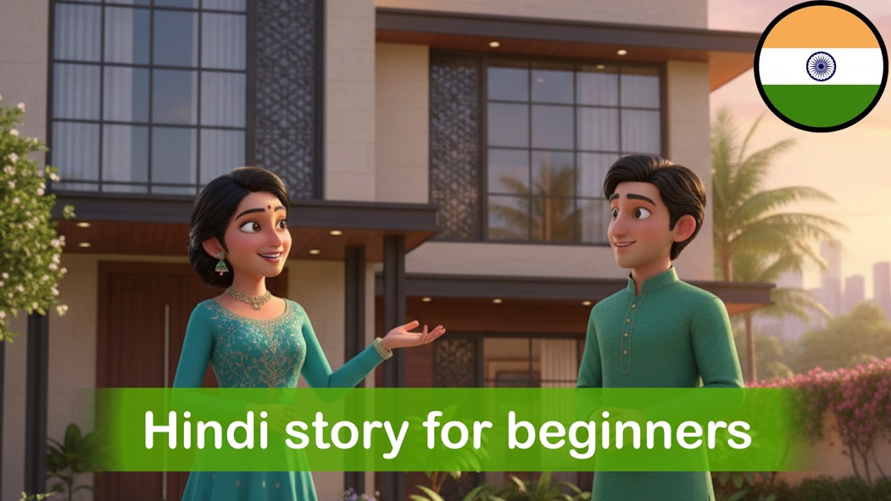 Learn Hindi with a Story! 🏠 Aarav & Priya Talk About Their Homes (A1 Slow Dialogue)