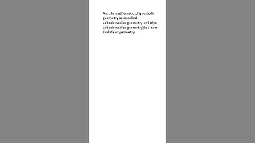 What is Hyperbolic geometry?