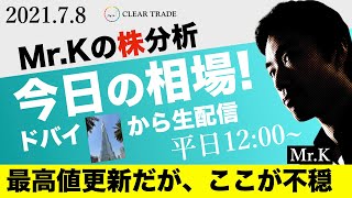 アップルが最高値更新。攻め継続、しかしここに注意！S&P500最高値更新だが、、07:01〜｜Mr.Kの株分析｜今日の相場！【CLEAR TRADE理論】