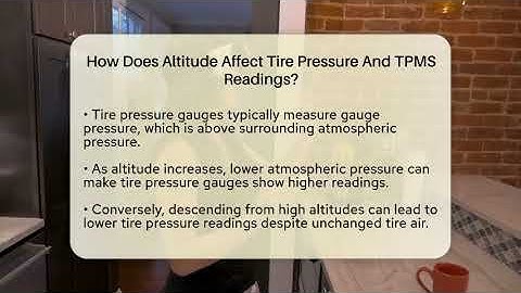 How Does Altitude Affect Tire Pressure And TPMS Readings? - Talking Tech Trends