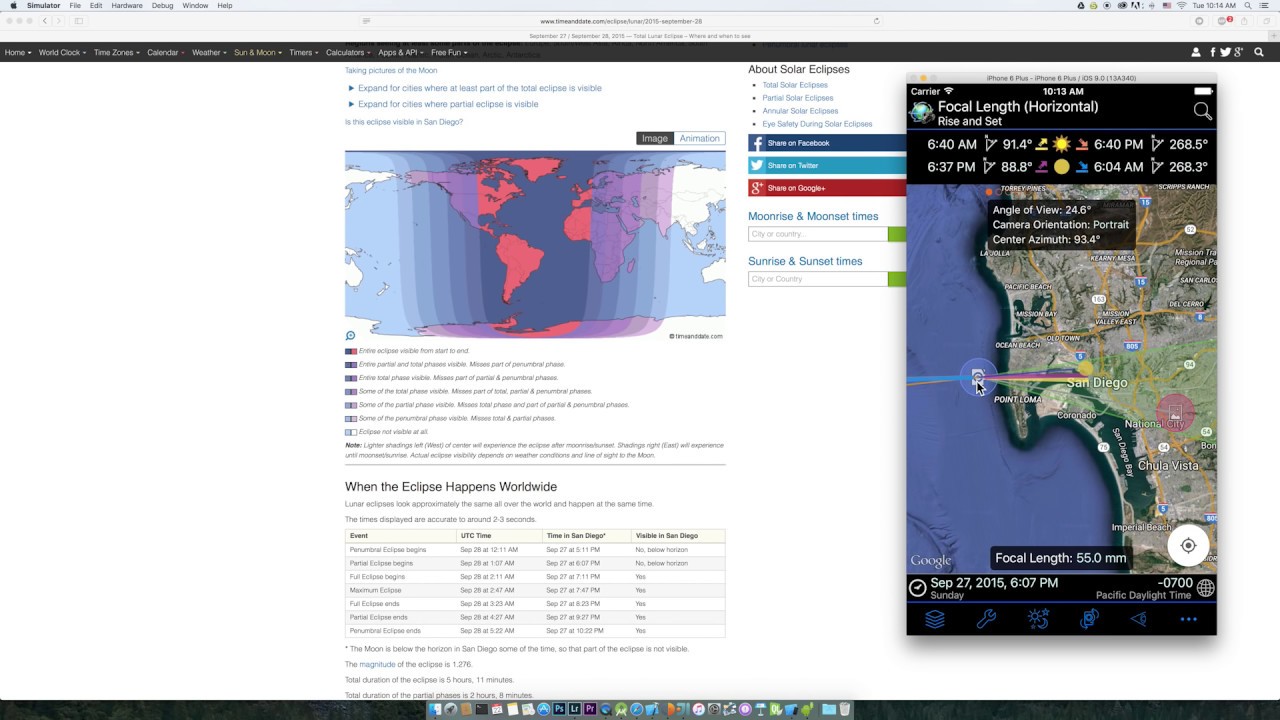 Planning the September 27/28, 2015 Lunar Eclipse