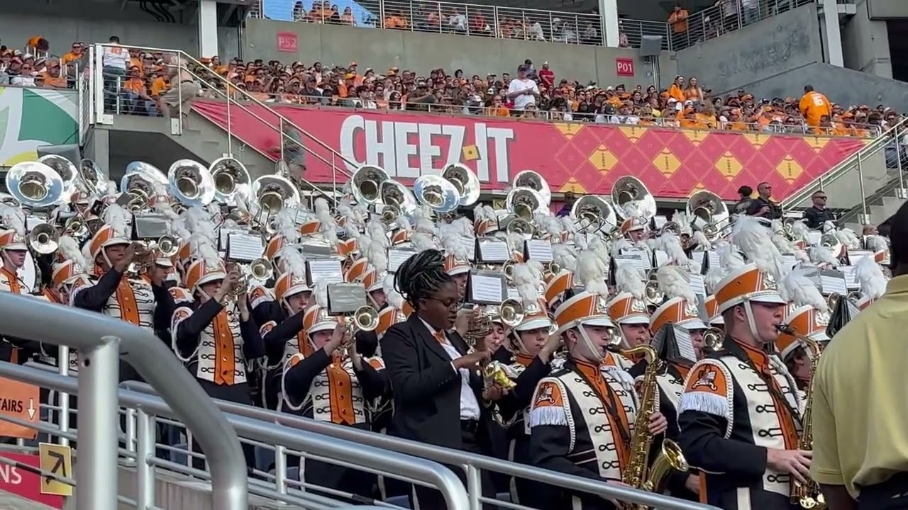 The University of Tennessee Pride of the Southland Marching Band play Darkness from Batman.