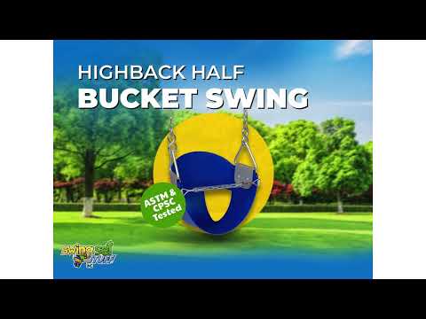 Swing Set Stuff inc Half Bucket with chains and hooks blue (SSS-0045-B)