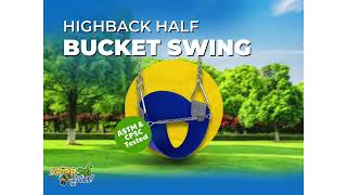 Highback Half Bucket Swing Seat - Yellow With Chains & Hooks For Swing Sets