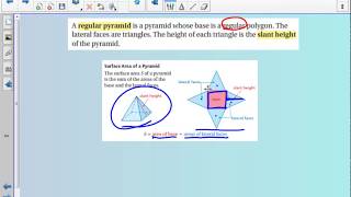 7th 9.2 Lesson - Surface Area of Pyramids (Rectangular Base)