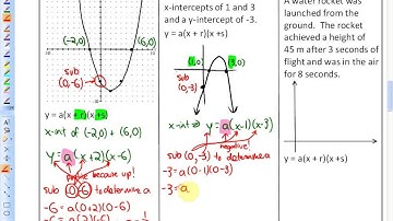 7.4: lesson 2, part D (Factored Form of a Quadratic Function)