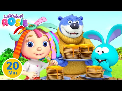 Big Bear is making delicious pancakes! 🥞 Will you eat at his brand new cafe?🍽️