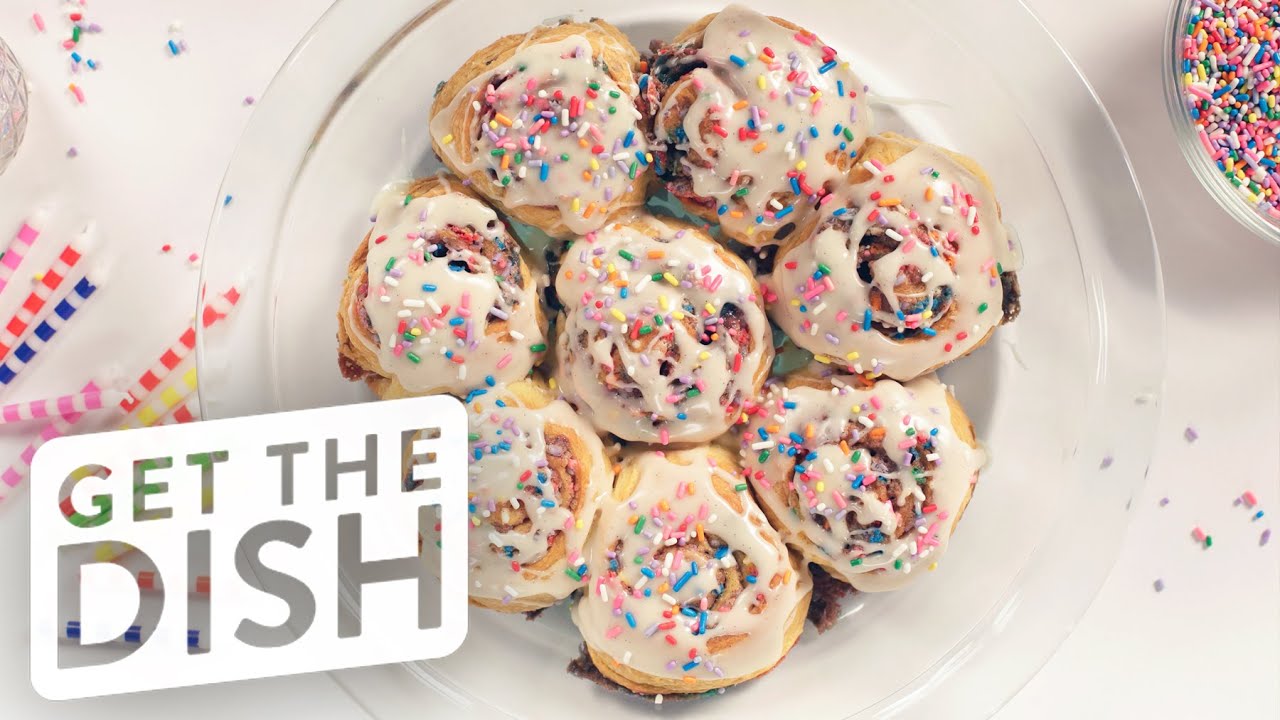 Funfetti Cake Batter Cinnamon Rolls Recipe | Get the Dish | POPSUGAR Food