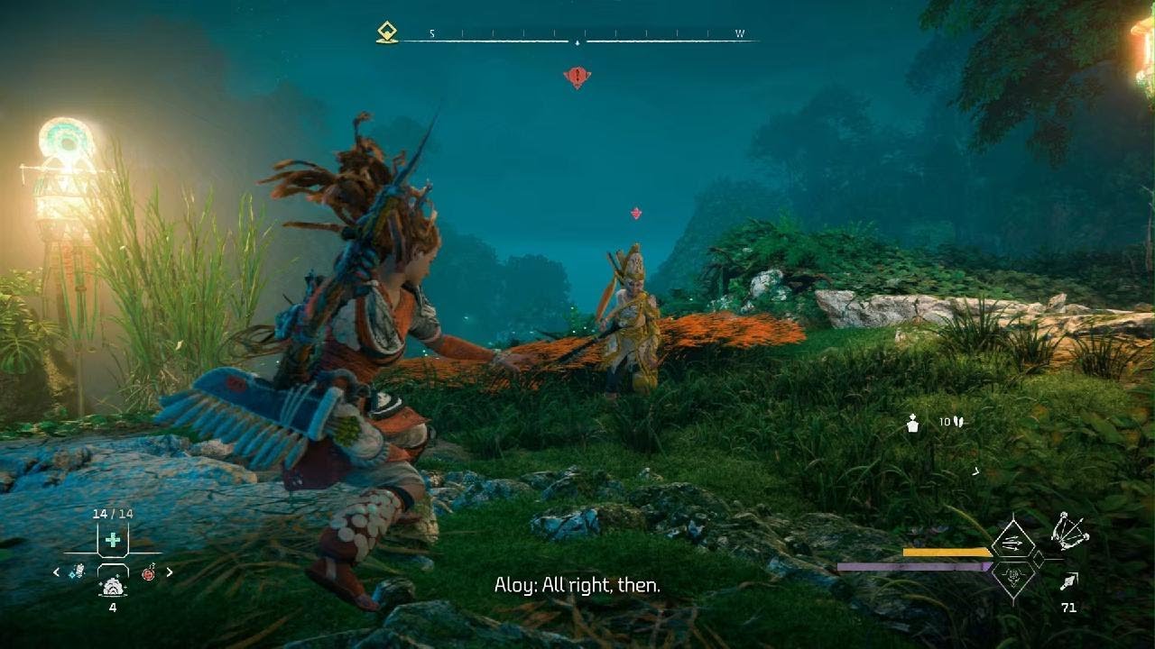 Horizon Forbidden West - melee chain into Rain of Sparks headshot critical KO - 'a precise hit!'