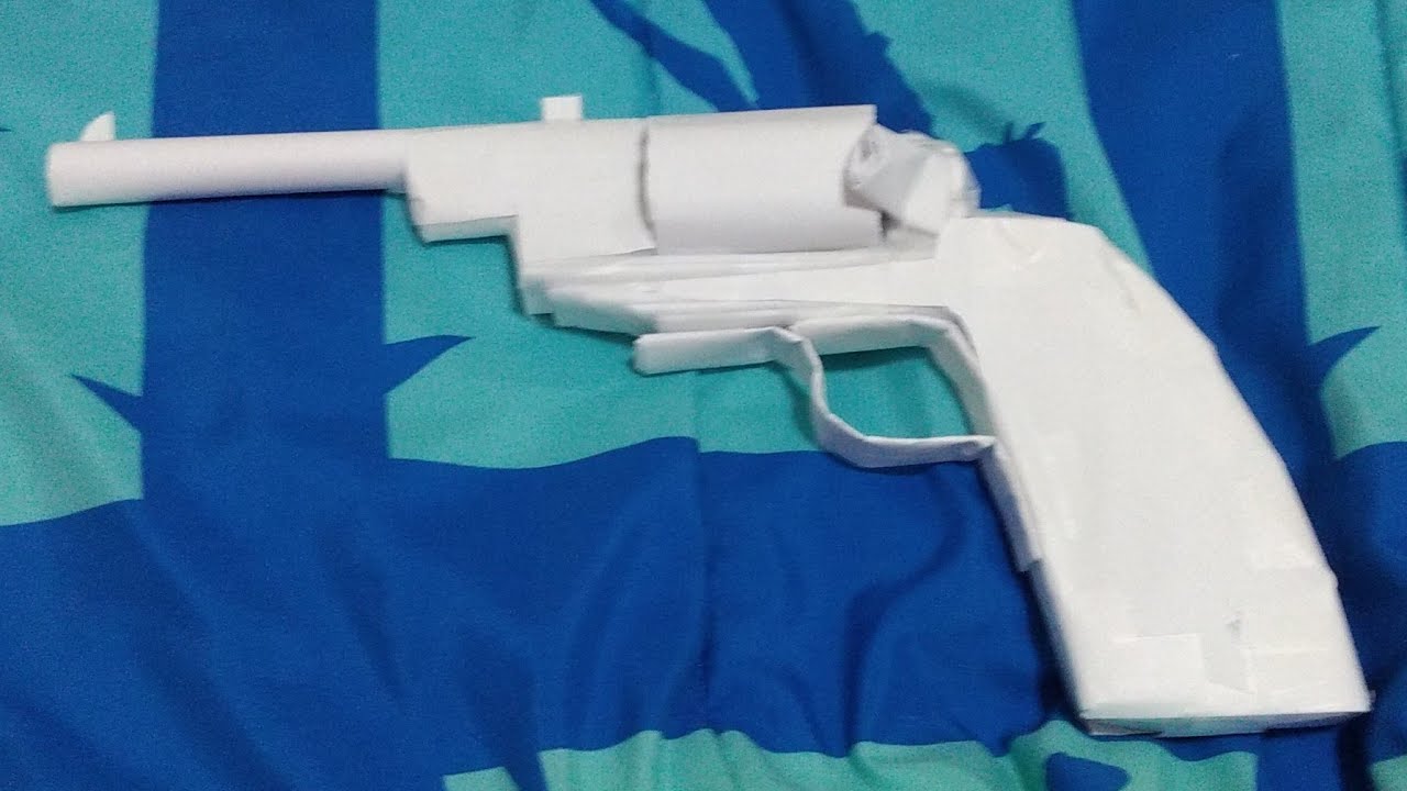 how to make a paper revolver - YouTube