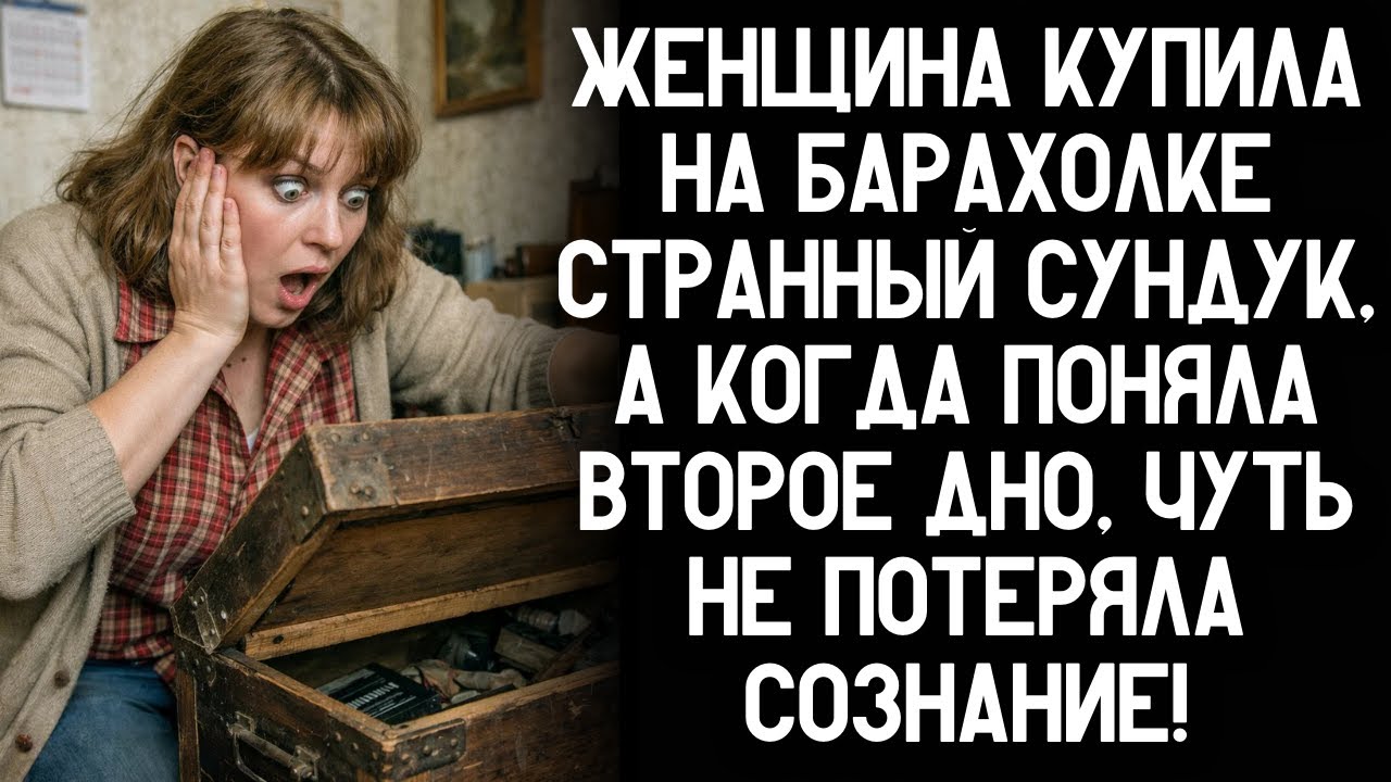 Женщина купила на барахолке странный сундук, а когда нашла двойное дно — чуть не потеряла сознание!
