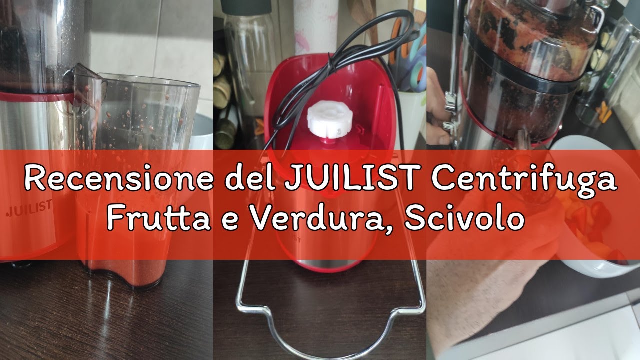 Recensione del JUILIST Centrifuga Frutta e Verdura, Scivolo di Alimentazione da 65 mm, 3 Impostazion
