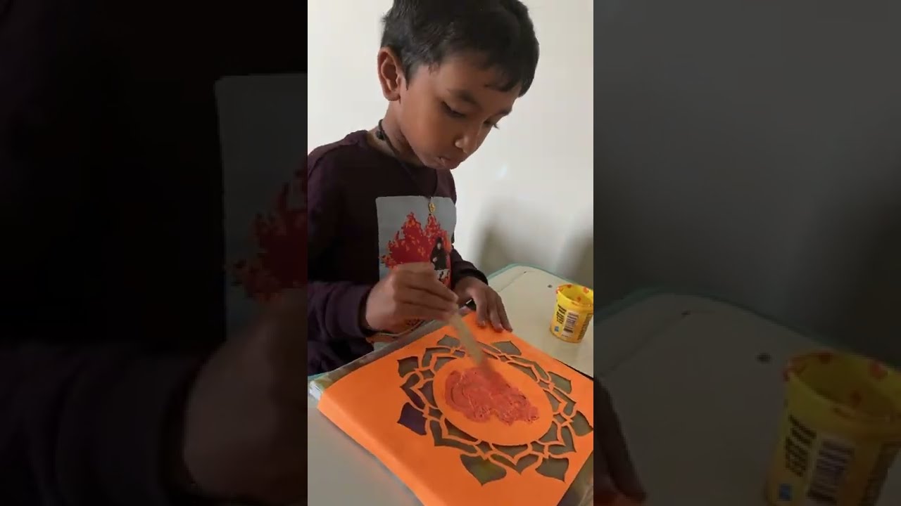 Lord ganesha||acrylicpouring+stencil+texture art||shrihan||S&SArtwork