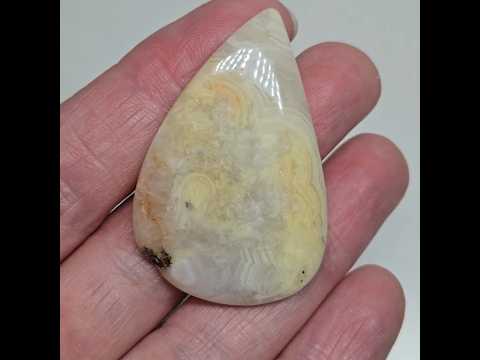 Агат крейзи природный камень кабошон для создания ювелирных украшений 56 ct, видео 1