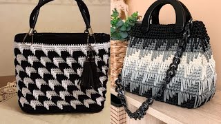 Stunning And Stylish Hand-Knitted Crochet Hand Bags Designs Ideas For Women And Girls