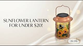 Livmore Sunflower Decorative Glass Lantern (5.51'x5.51'x10.24')