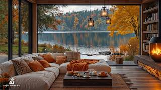 Cozy Autumn Morning With Soft Jazz | Elegant Lakeside Jazz In A Serene Living Room For A Good Moo... screenshot 4