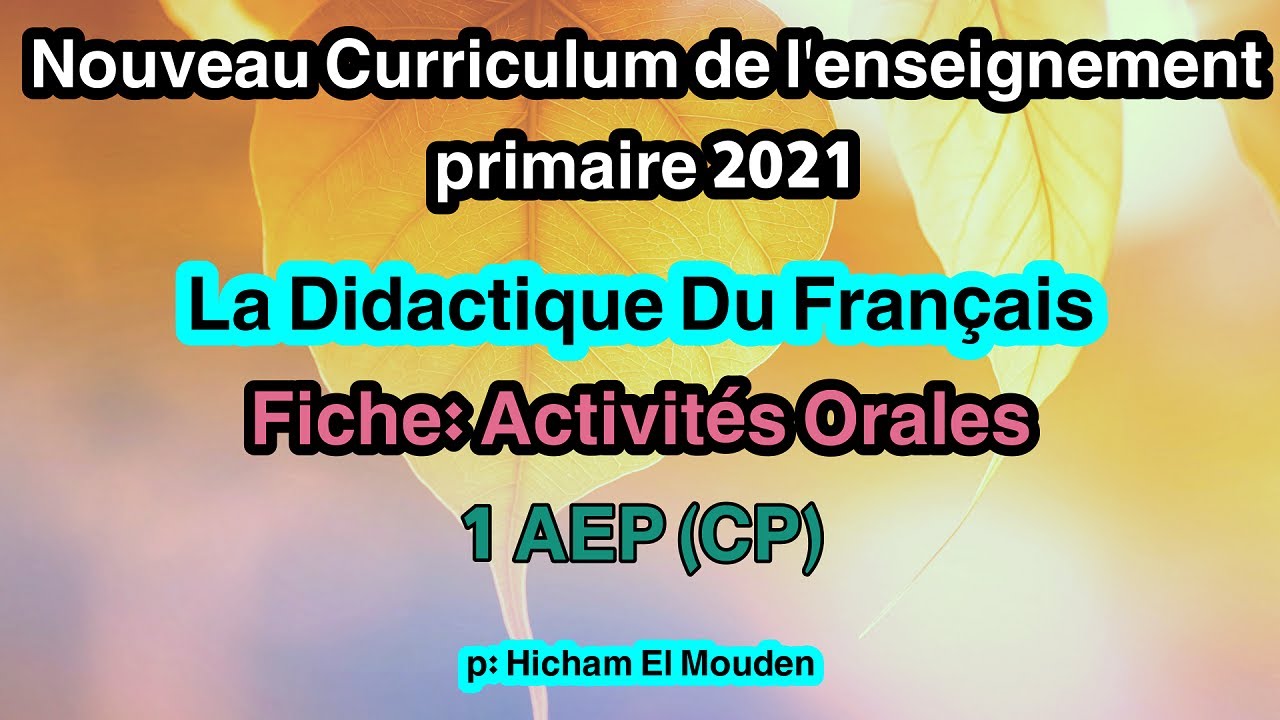 Fiche: Activités Orales