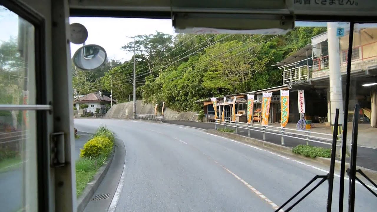 沖縄バス 備瀬線70系統 前面展望 名護バスターミナル～本部町役場前～記念公園前～新里入口