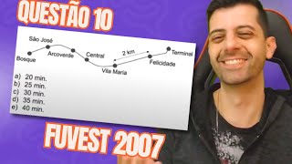 FUVEST 2007 - Q10 - Um passageiro, viajando de metrô fez o registro de