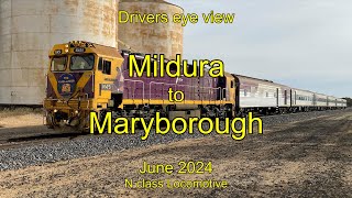 Drivers eye view, Mildura to Maryborough, June 2024