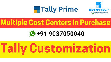 Tally Cost Centre in Purchase | Tally Prime Cost Centre for Purchase | Cost Centre in Tally Purchas
