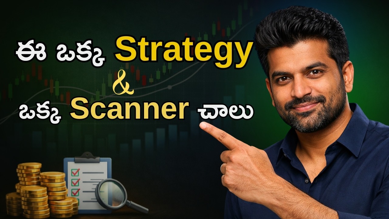 Swing Trading Beginners Kosam: One Strategy + One Scanner (Pullback Setup Telugu)