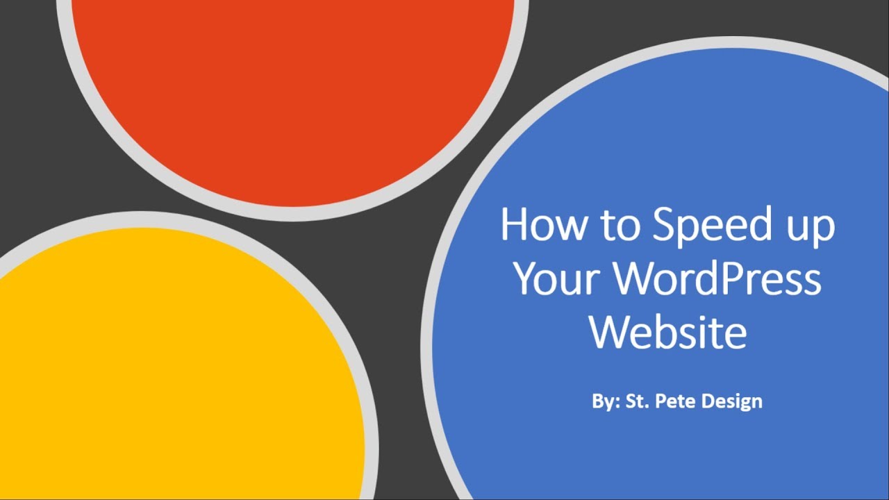 How To Speed Up Your WordPress Website - YouTube