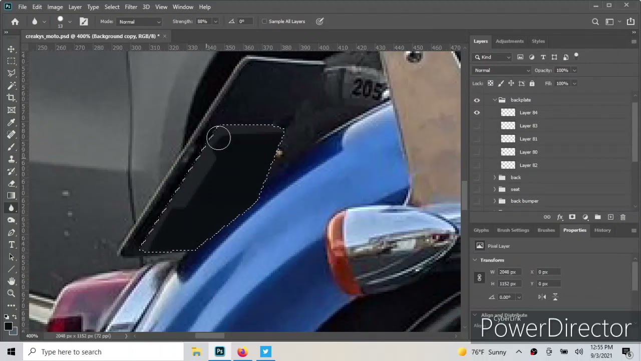 time-lapse of painting photo realistic motorcycle in photoshop