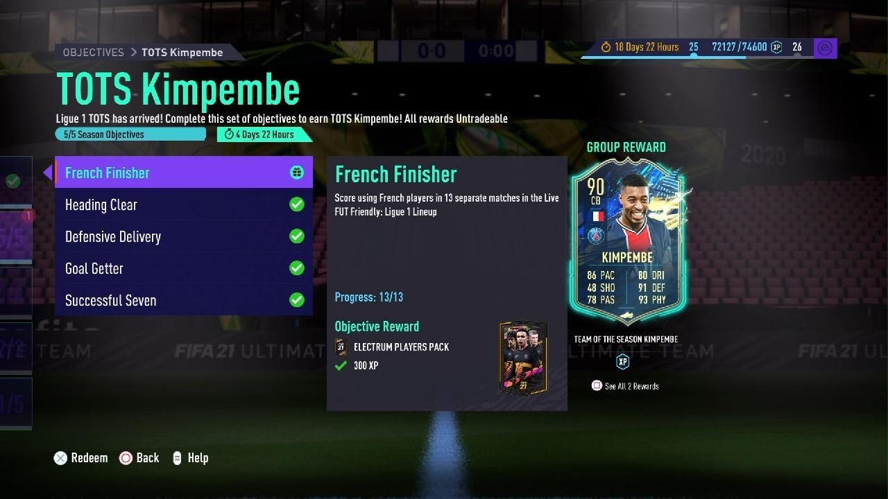 FIFA 21 TOTS Kimpembe objective complete