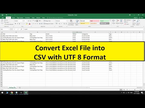 Video: Hvordan konverterer jeg en Excel-fil til UTF 8?