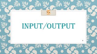 Input & Output statement in tamil