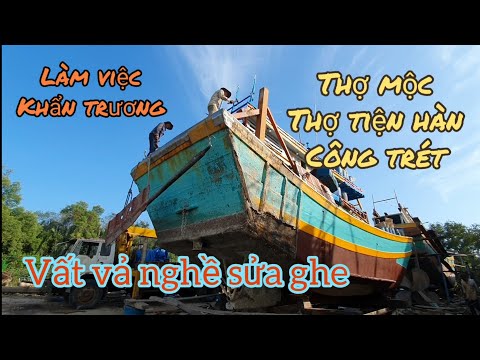 Video Xem thợ sửa,sơn và trét chai tu bổ ghe(see maintenance... - youtube