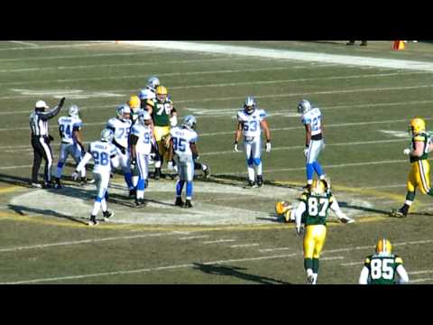 Aaron Rodgers Fumbles Snap, Live in Lambeau in HD