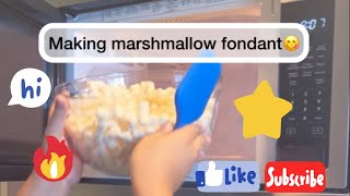 Making marshmallow fondant that tastes like chewy candy & is so good plain or on cake #viral #fyp
