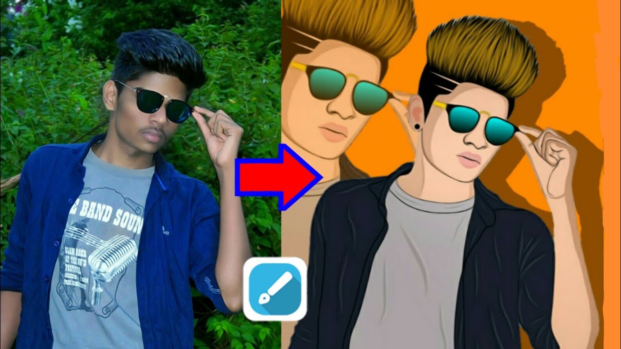 vector art Editing Tutorial in mobile part 1 cartoon photo Editing