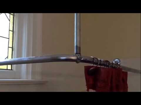 Curtain Rods corner shower curtain rods : How to support shower curtain rod - YouTube