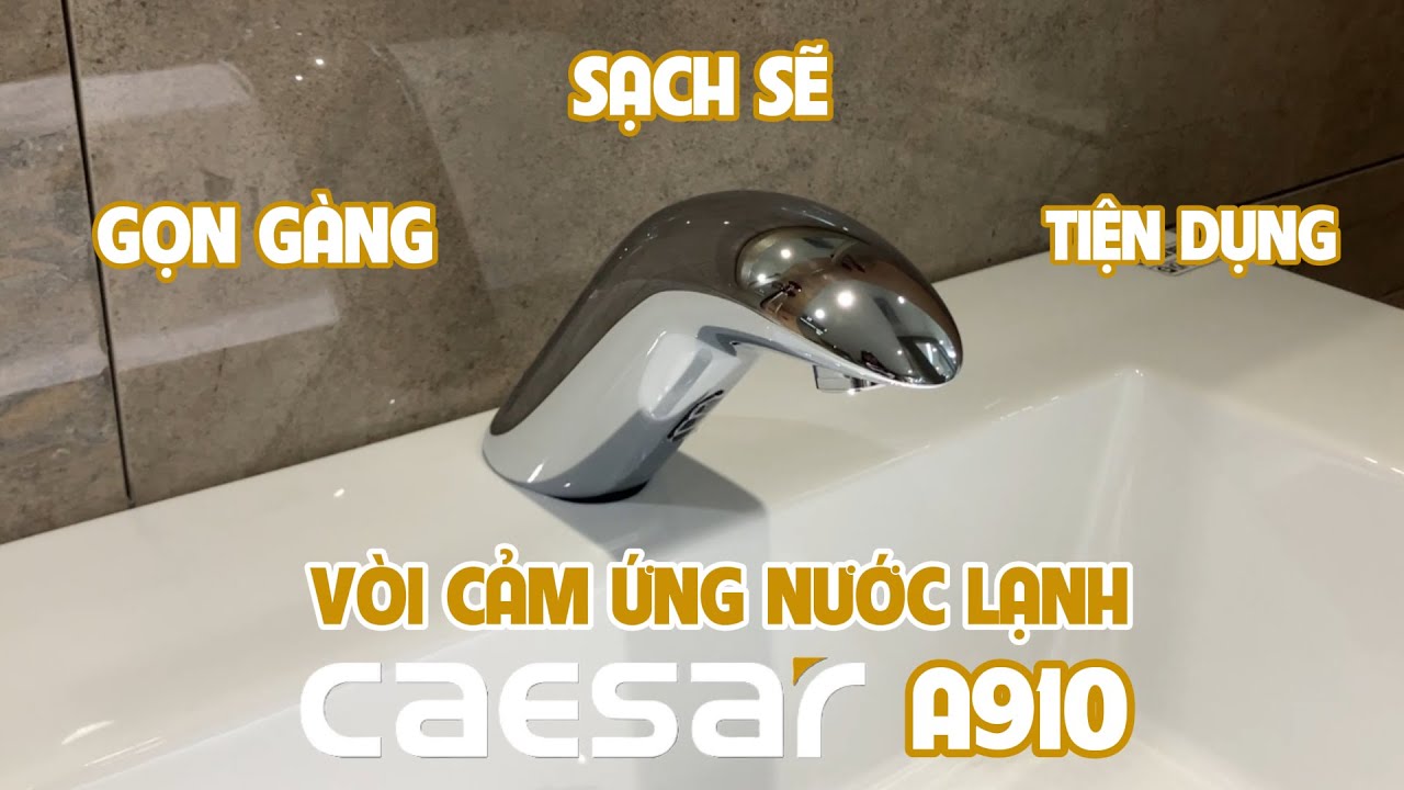 Vòi chậu lavabo cảm ứng nước lạnh Caesar A910