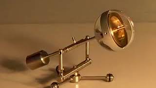 Gyro2: Rod Cross Paper: Slow Motion Gyro Counterweight Precession. Gradually Falls. Forced P Rises