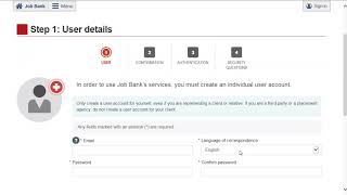 How to Create a User Account | Job Bank