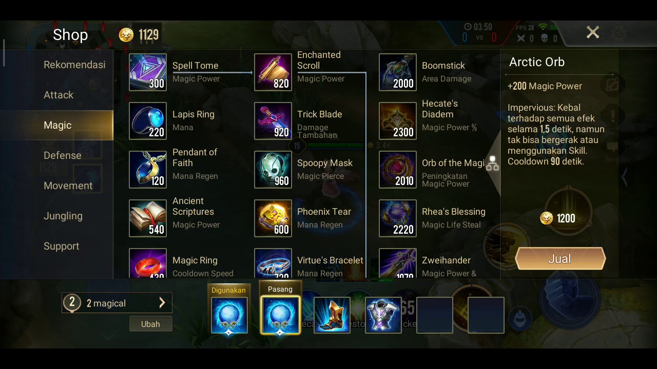 Bug AOV Indonesia Arctic Orb + Rune Endure 