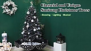 Big Snowing Black Christmas Tree With Decoration Set
