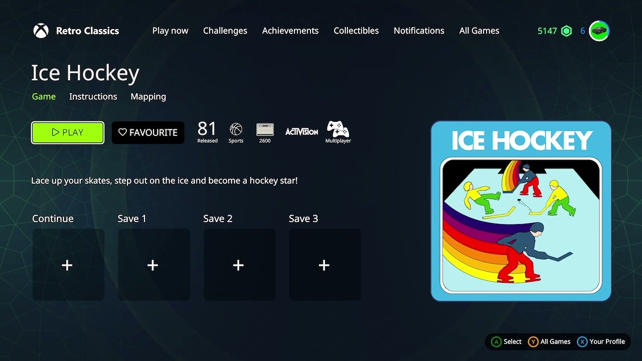 Ice Hockey (Atari game via Retro Classics on Xbox Series X)
