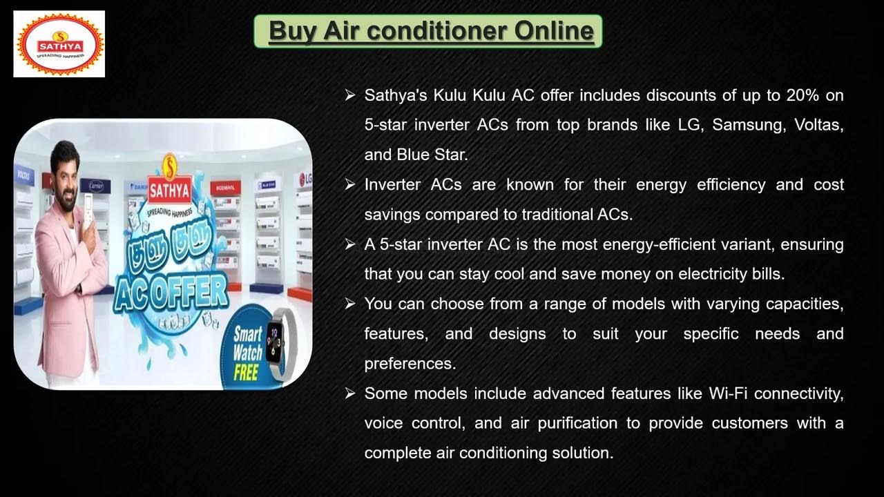 Shop 5 Star Inverter AC online Sathya Summer Sale YouTube