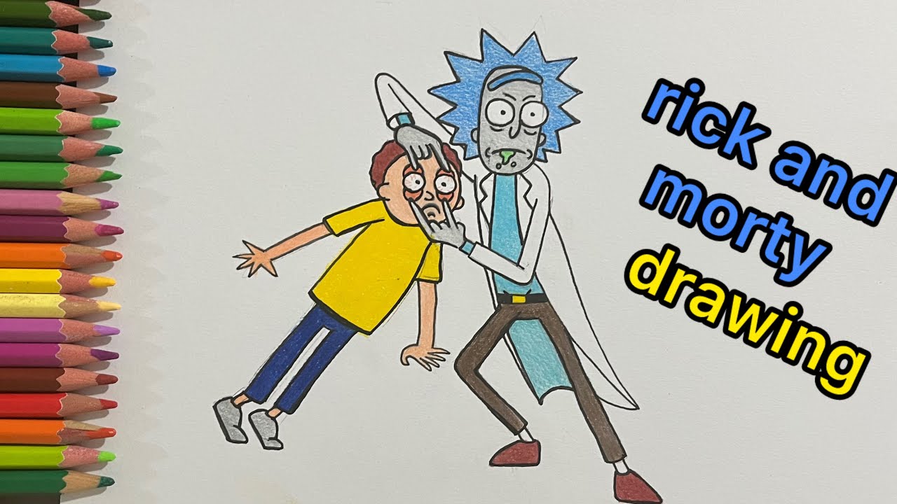How to Draw Rick and Morty with Colored Pencils | Step-by-Step Tutorial for Beginners