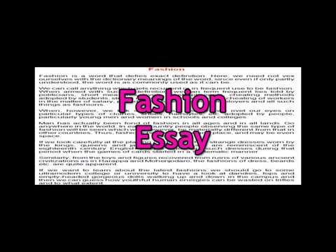 essay about my fashion