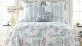 Levtex Home   Angelica Quilt Set   King Quilt + Two King Pillow Shams   Floral   Aqua Ta