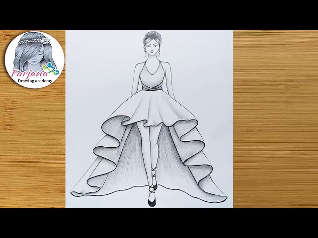 How to Draw a Dress Design - Really Easy Drawing Tutorial