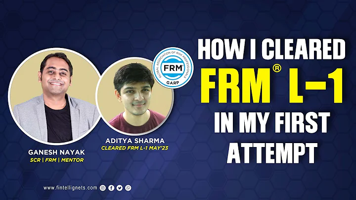 How I Cleared FRM level 1 In My First Attempt | Fintelligents | Ganesh Nayak | FRM L1