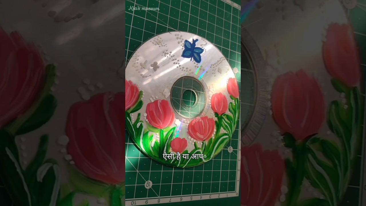 Aesthetic Room Decor Idea | Watercolor Art on Disk💿🌷 